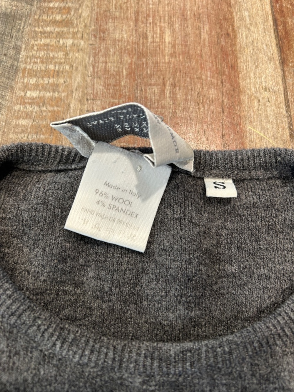 Barneys New York Vintage Charcoal Wool Crewneck Sweater - Picture 3 of 10